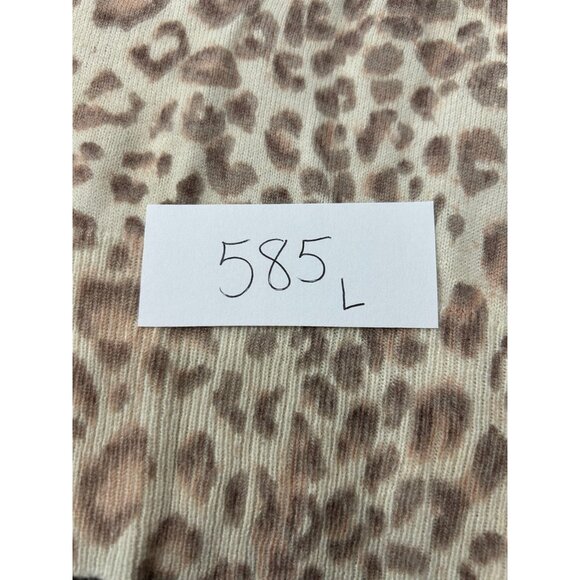 Chaus Leopard Print Button Front Cardigan Sweater Beige Small Angora Rabbit Hair - Picture 9 of 10